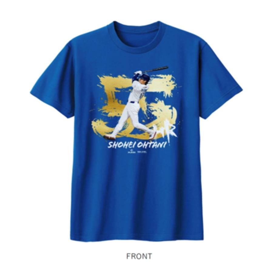 大谷翔平 ドジャースグッズ「55 HOME RUN」Tシャツ ホワイト/ブルー