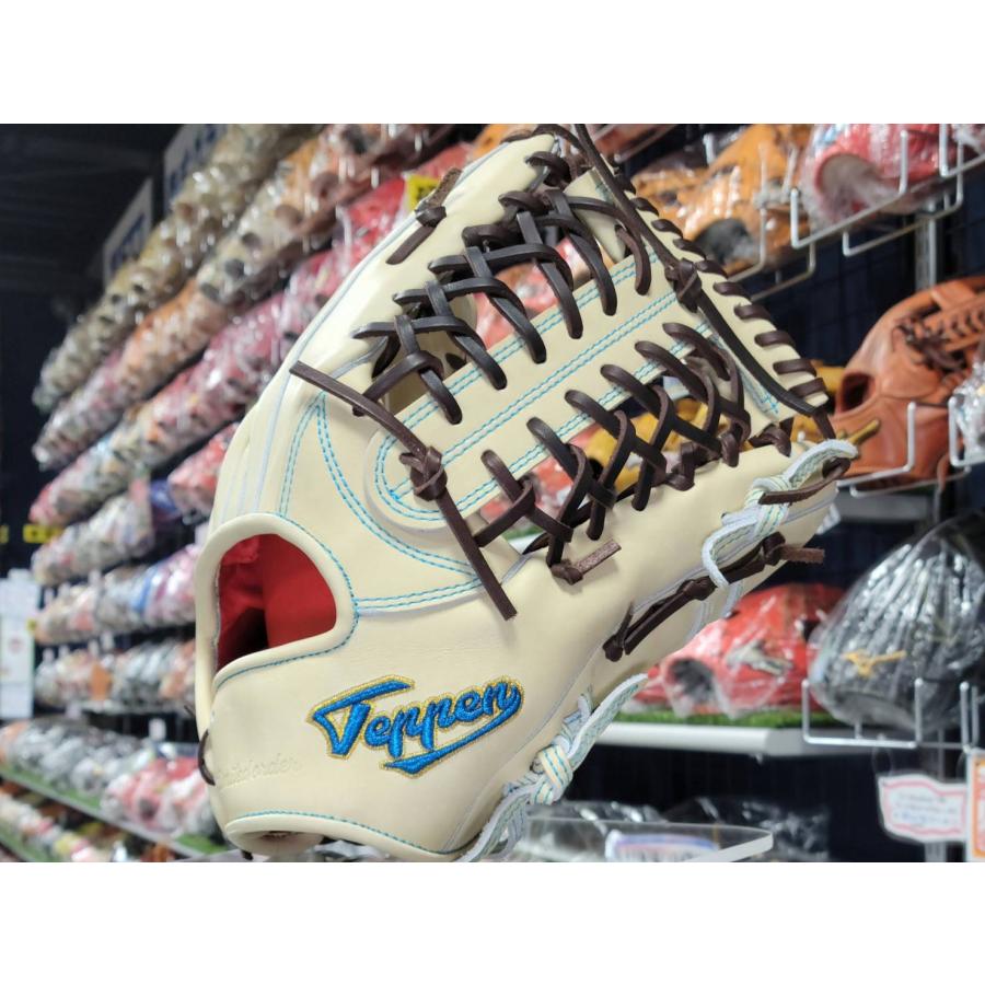 てっぺん 硬式グローブ 外野手用 右投 TTY-S 「ブロンド」（型付け可能