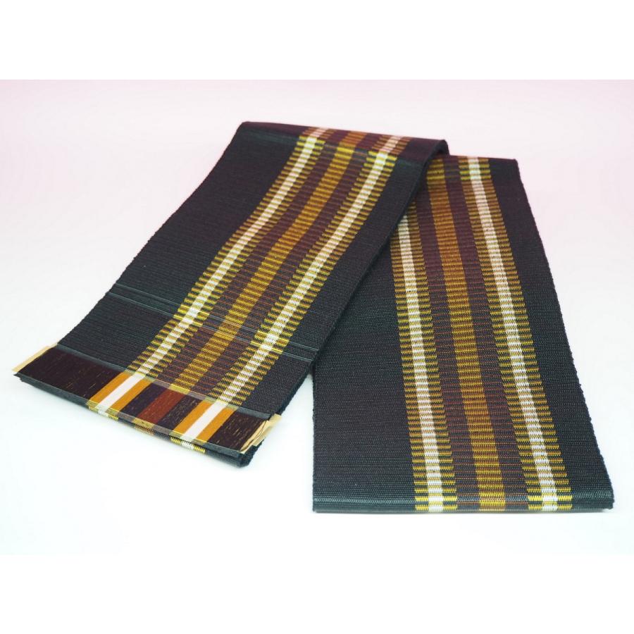 本場黄八丈　半巾帯　黄八 本場黄八丈半巾帯黄八