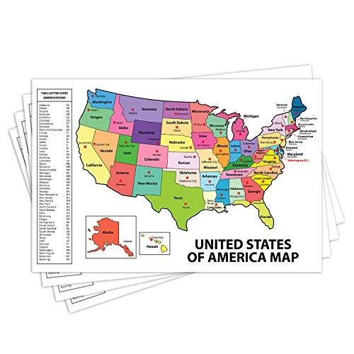 アメリカ合衆国地図 米国ポスター 米国教育地図 州都付き 年齢 子供 大人 ホームスクールオフィス 12ポイント 光沢のあるカード Ys エイトスクエア 通販 Yahoo ショッピング