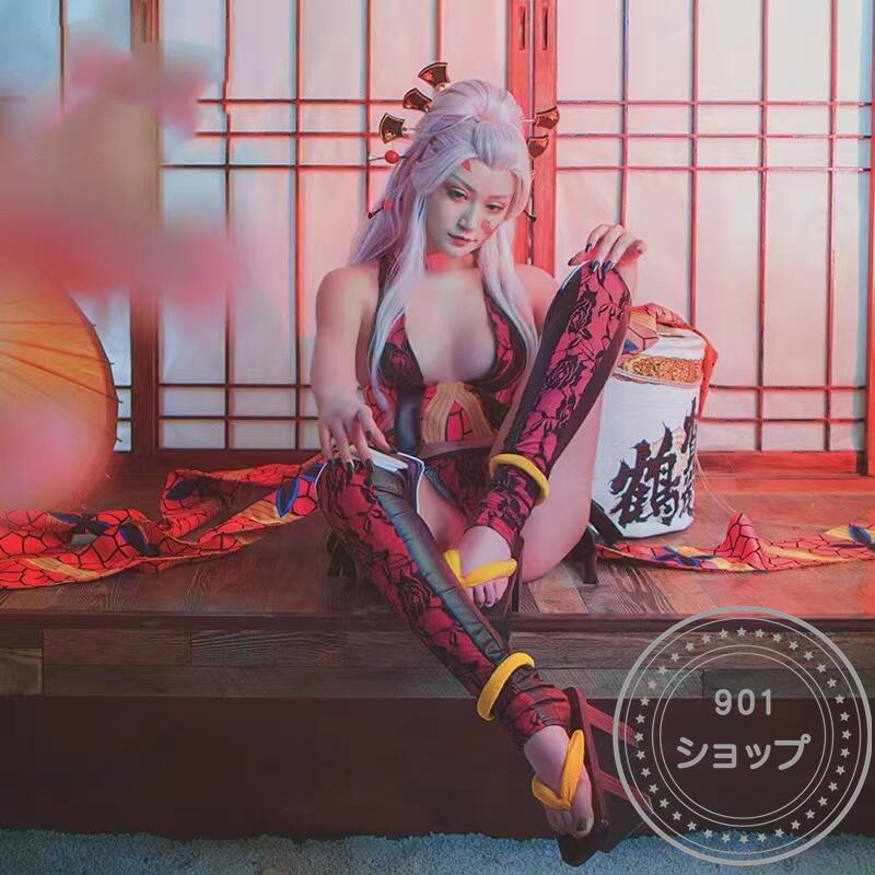 堕姫 だき コスプレ衣装 鬼滅の刃刃 遊郭編 上弦の陸 十二鬼月 制服