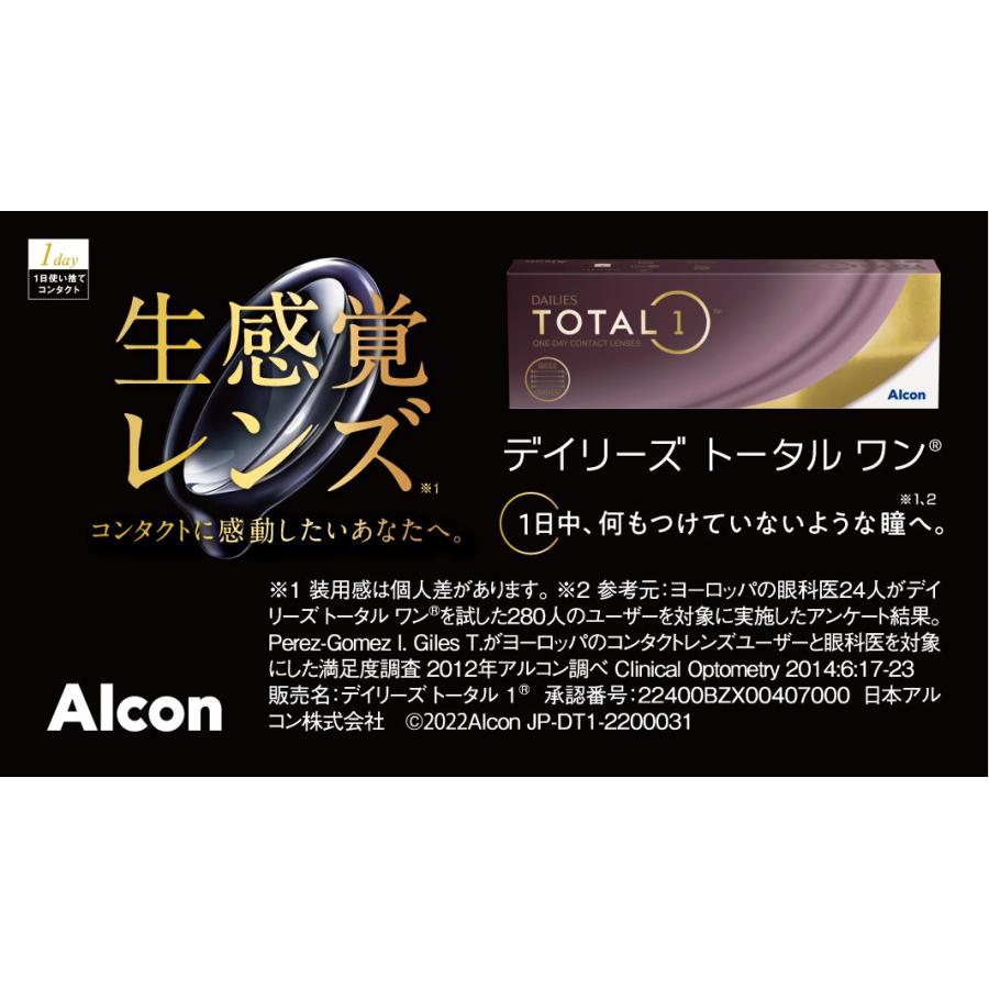 アルコン デイリーズ トータルワン バリューパック 90枚入り [4箱] 1日使い捨て 1箱90枚入り Alcon TOTAL1 コンタクトレンズ 生感覚レンズ ワンデー 送料無料｜919contact｜02