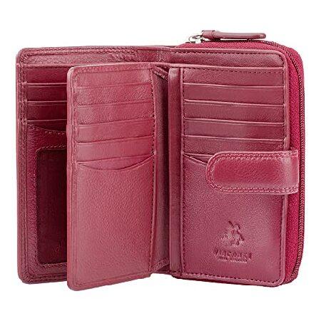 Visconti Heritage-33 レディース マルチソフトレザーカードホルダー 財布と財布 レッド 