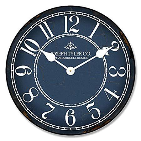 お得な情報満載 ブルー＆ホワイトの壁掛け時計、8サイズ展開、ほとんどのサイズは2〜3日で発送、静音。 18-Inch ホワイト Blue & White 18 掛け時計、壁掛け時計