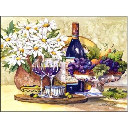 セラミックタイル壁画　デイジー　by　Dijk　Tile　Tile　6&quot;　Van　20　キッチンBacksplash　15-641-3024-6C　バスルームシャワー　Jerianne　on　Mural