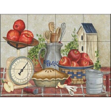 セラミックタイル壁画　Moms　Apple　Tile　キッチンBacksplash　Troutman　Tile　Mary　15-2556-3624-6C　on　バスルームシャワー　Mural　by　Lou　pie-　6&quot;　24