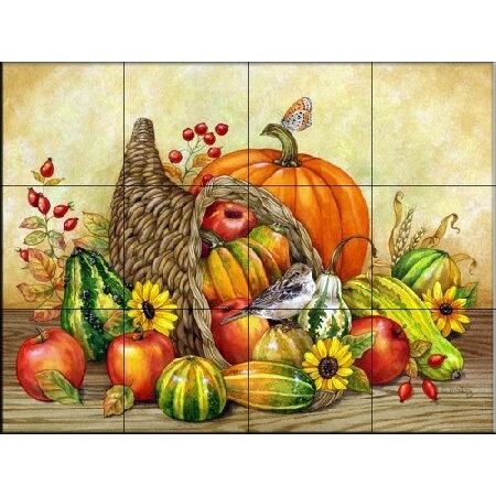 セラミックタイル壁画　Autumn　's　Jane　Maday　by　バスルームシャワー　15-1005-3024-6C　Mural　Tile　キッチンBacksplash　Tile　20　Bounty　6&quot;　on