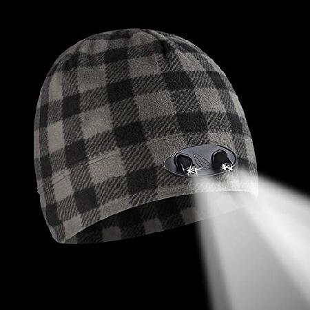 Panther　Vision　POWERCAP　＆　Plaid　55　Headlamp　Hands　LED　White　Cap　Beanie　LED　Ultra-Bright　Free　Grey　Battery　Hat　35　Lighted　Powered　(CUBWB-4737)