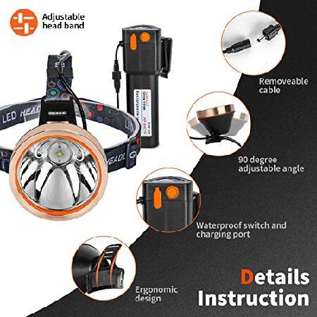 Hunting　Friends　High　Power　Headlight　Headlamp　Fishing　Rechargeable　for　Head　Waterproof　LED　(White　Flashlight　Torch　Camping　Hunting　Light)