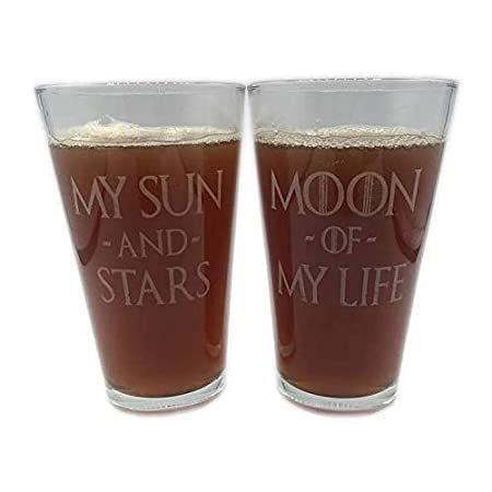 【即日発送】 And Sun My Two of Set Stars Engagem Wedding Glass Pint Beer Life My of Moon アルコールグラス