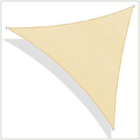 ColourTree 28´ x 28´ x 28´ Beige Triangle CTAPT28 Sun Shade Sail Canopy Mes 1