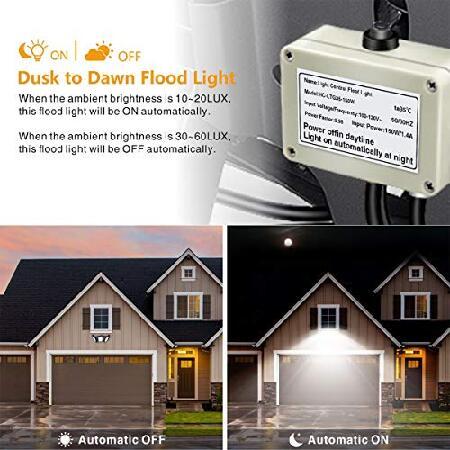 150W　Dusk　to　Dawn　Outdoor　Light,　STASUN　LED　Lighting　Flood　6000K　White,　Waterproof　Wide　Bright　Daylight　13500lm　Angle　Super　Lighting,　Exterior　IP66　LE