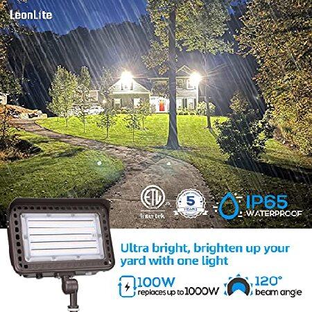 LEONLITE　3CCT　100W　Commer　LED　5000K　Equivalent,　Selectable,　Light　100-277V　Flood　Knuckle　Outdoor,　IP65　Mount,　4000K　Waterproof,　3000K　1000W　Adjustable