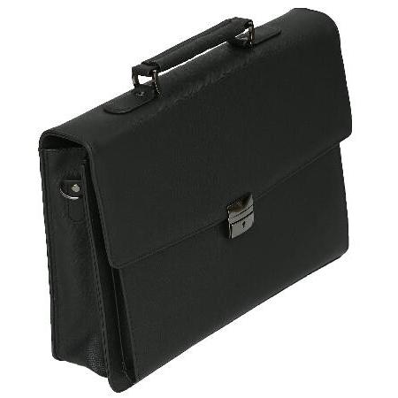 衆院 Felda Vegan Leather Briefcase - 15.6 Laptop Business Bag - Black