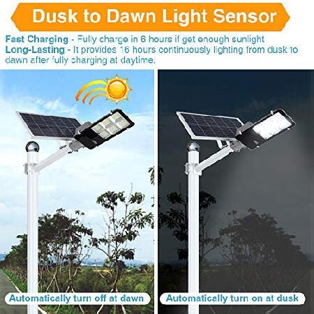 DENGMALL　400W　LED　Waterproof,　Dusk　Dawn　to　Flood　＆　Solar　Control　Pole,　Remote　with　Perfect　Outdoor,　Security　Street　for　Lights　Light　Yard,　Wireless,