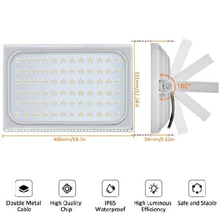 Viugreum　500W　LED　Flood　Bright　IP67　New　Super　L　Outdoor　40000LM　Floodlights,　(6000-6500K),　Wall　White　Security　Design,　Light,　Slim　Waterproof　Daylight