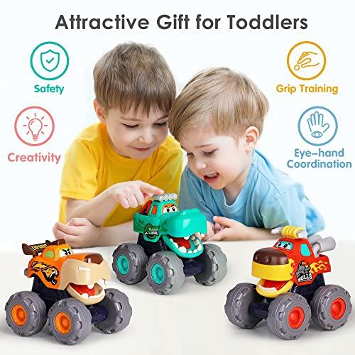 セールなどお得に購入 iPlay， iLearn Monster Trucks Toy for Boy， Big Play Foot Vehicles， Pull Back