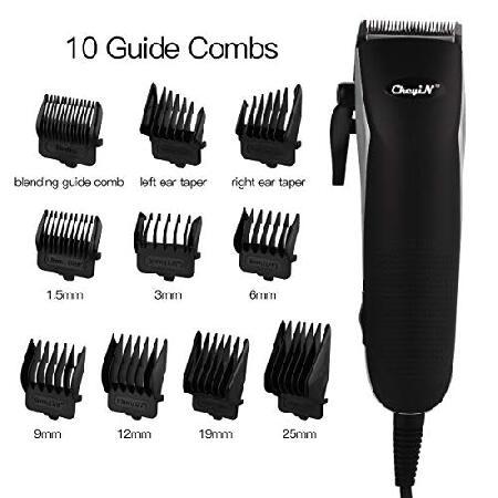 横手―湯田通行止め解除 CkeyiN Hair Cutting Kit for Men Professional Corded Clippers Barbers Grooming kit Easy Haircut Beard Trimmer with Guide Combs Black
