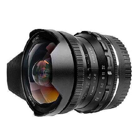 PERGEAR 7.5mm F2.8 Fish Eye Manual Focus Fixed Lens Compatible with EOS-M/EF-M Aps-c mirrorless Camera M2，M3，M5，M6，M100，M200，M50 