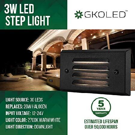 GKOLED　12V　3W　Horizontal　Mount　Low　Voltage　Light　Step　LED　with　Surface　Louv