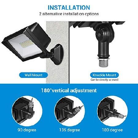 DEWENWILS　2-Pack　65W　Equiv)Adjustable　Light,　Super　Mount　Light　Waterproof　6670　Lumen　IP65　Bright(500W　LED　Outdoor,　Knuckle　Halogen　LED　Flood　Security