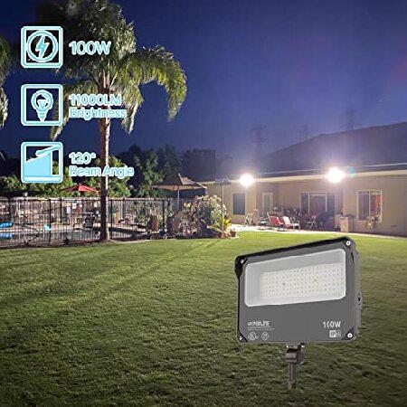 HYPERLITE　LED　Flood　Light　Flood　Lights　Daylight　Outdoor　for　Outdoor　11000LM　Yard,Garden,Pla　IP65　100W　Flood　Waterproof　with　5000K　Lights　Mount　Knuckle