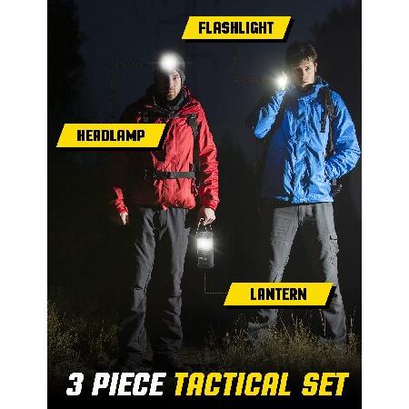 販促モール ZeroDark Flashlights Headlamp Lantern 3-Piece Set， Flashlight + Head Lamp + Camping Lantern Battery Powered LED High Lumens Camping Lights flashlights