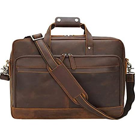 超美品 Genuine Leather Messeng Shoulder Crossbody Laptop Inch 17 Men for Briefcase キャリーカート