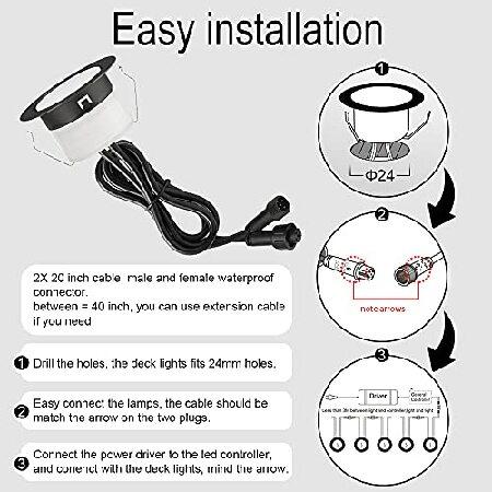 LED　Deck　Lights　30pcs　Control　Smart　Volt　Sumaote　Φ1.22&quot;　Kit,　Low　WiFi　Phone