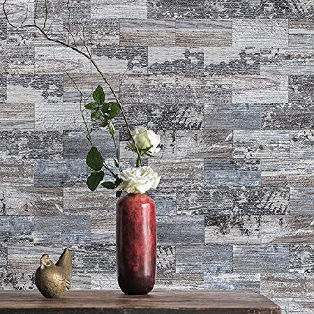 Art3d　102-Piece　Peel　3in.　and　Backsplash　Tile　on　Subway　Plank　Kitchen　Bathroom,　Stick　Wood　Tile　6in.　Stick　Distressed　for　x