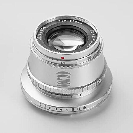 幅広いラインナップ TTArtisan 35mm F1.4 APS-C Manual Focus Lens Compatible with L Mount Camera Leica T， TL， TL2， CL， Sigma FP (Silver)