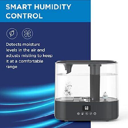 Westinghouse (ウェスティングハウス) 抗菌空気殺菌加湿器 100% 寝室2役 加湿器 清浄機 クールミスト超音波 スマート湿度コントロール リモコン付き チャコール 