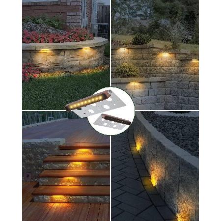 8-Pack　Inch　LED　Retaining　Paver　Wall　Lighting,　I　Lights　Hardscape　Lights,