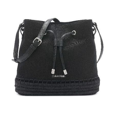 こちらは並行輸入品です。どうぞお気軽にお問い合わせください。Calvin Klein Gabrianna Novelty Bucket Shoulder Bag, Black Espadrille