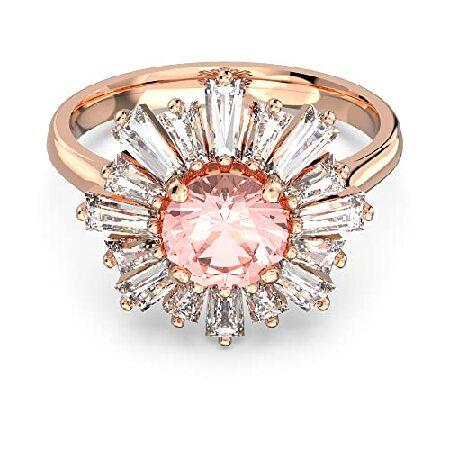 【大特価!!】 Rose Pink, Ring, Sunshine Swarovski Gold-tone 8 Size Finish, その他レディースアクセサリー