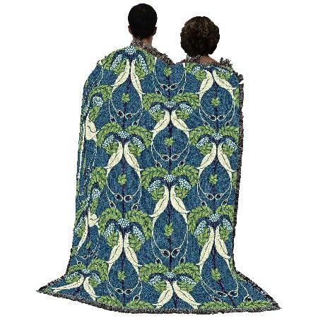 Voysey Rowan Tree Diurnal Blanket Arts ＆ Crafts Gift Tapestry Throw Woven from Cotton Made in The USA (72x54)