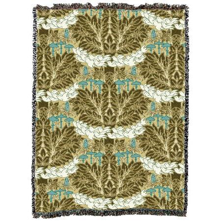 Pure Country Weavers Voysey Fairyland Gold Blanket Arts ＆ Crafts Gift Tapestry Throw Woven from Cotton Made in The USA (72x54)