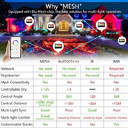 MELPO　LED　Flood　Light　Control,　800W　Warm　8000LM　with　Color　DIY　Outdoor　Scenes　Landscape　Lighting　RGB　Timing　2700K　Smart　White　Equivalent　APP　Cha