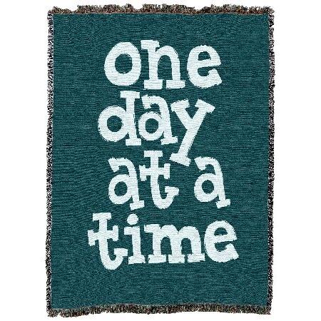 Pure Country Weavers One Day at A Time Blanket Gift Tapestry Throw Woven from Cotton Made in The USA (72x54)