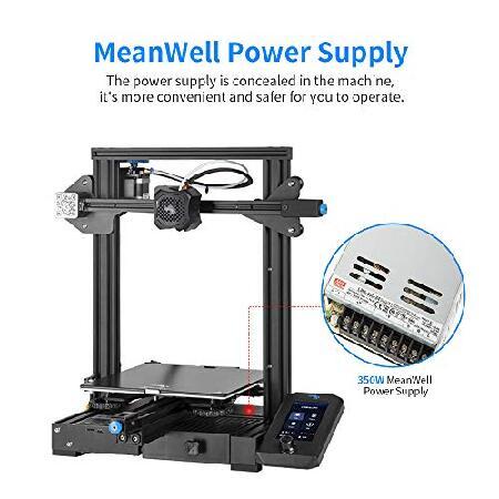 Official Creality Ender V2 Upgraded 3D Printer with Silent Motherboard Meanwell Power Supply Carborundum Glass Platform Resume Printing Function, DI