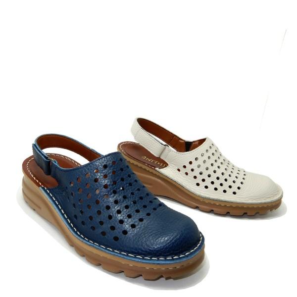 完売 サンダル レディース 本革 幅広設計4e 軽量 Ashline アシュライン 0081 ネイビー アイボリー 履きやすい 日本製 セール30 Off Mercurytechnologies Mn Com