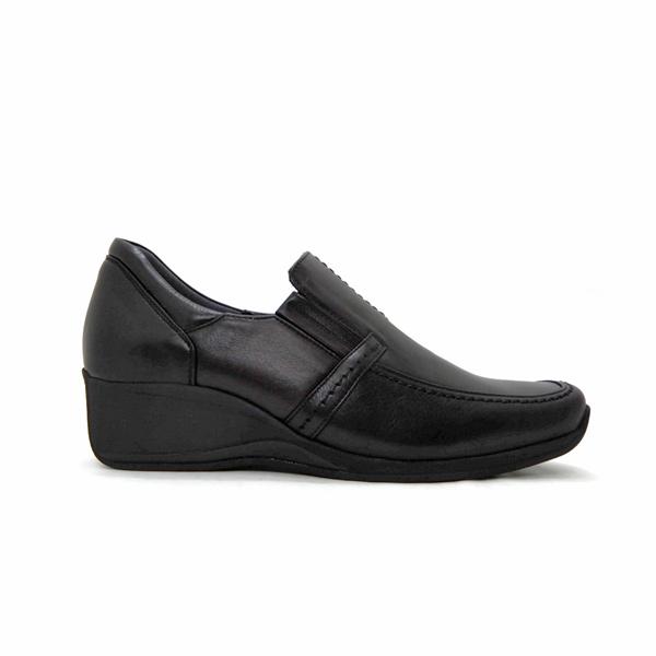 FIZZ REEN（フィズリーン） 靴 レディース 本革 黒 幅広 3E スリッポン