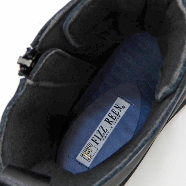 FIZZ REEN（フィズリーン） ブーツ レディース 幅広 黒 革 日本製