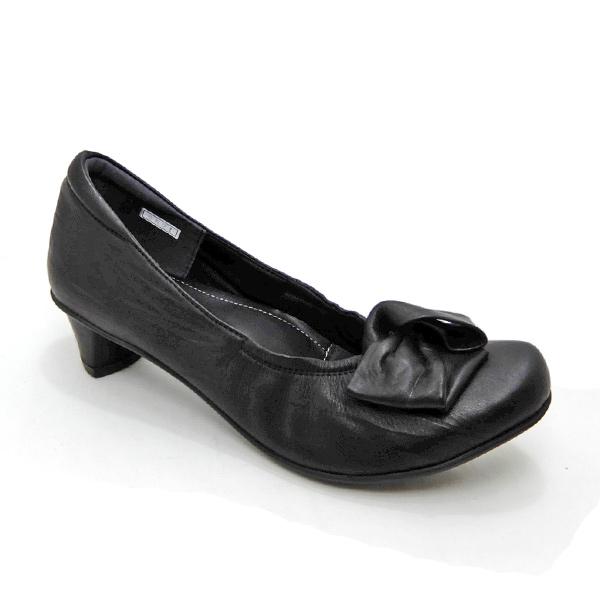 FIZZ REEN（フィズリーン） パンプス リボン ローヒール 靴 本革 幅広