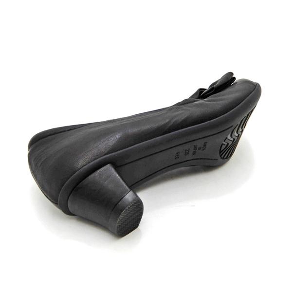 FIZZ REEN（フィズリーン） パンプス リボン ローヒール 靴 本革 幅広