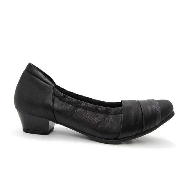 FIZZ REEN（フィズリーン） パンプス ローヒール 幅広 3E 黒 本革