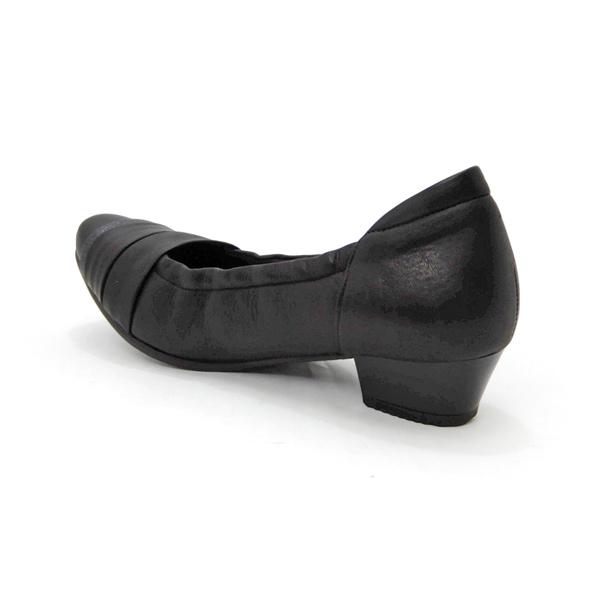 FIZZ REEN（フィズリーン） パンプス ローヒール 幅広 3E 黒 本革