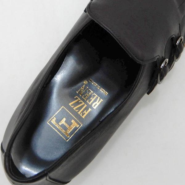 FIZZ REEN 靴 カジュアル スリッポン 軽量 幅広 3E 設計 黒 本革 日本