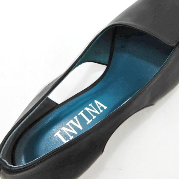 FIZZ REEN（フィズリーン） パンプス 黒 ローヒール 夏 本革 幅広3E