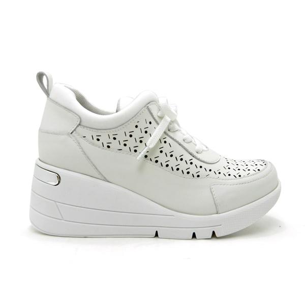 20％オフ】レディース スニーカー 厚底 軽量 幅広 4E 本革 日本製